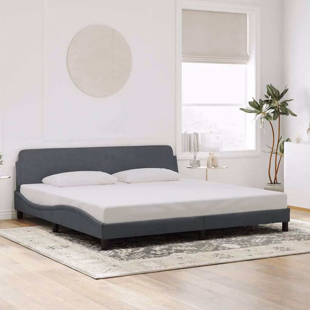 Giroletto Dover vidaXL in Velluto Grigio Scuro L/P/H: 200 x 200 x 74,5 cm