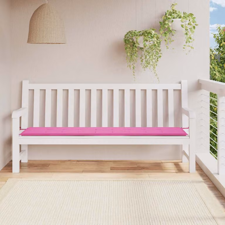 Cuscino per panca da giardino vidaXL rosa in tessuto impermeabile e traspirante L/P/H: 200 x 50 x 3 cm