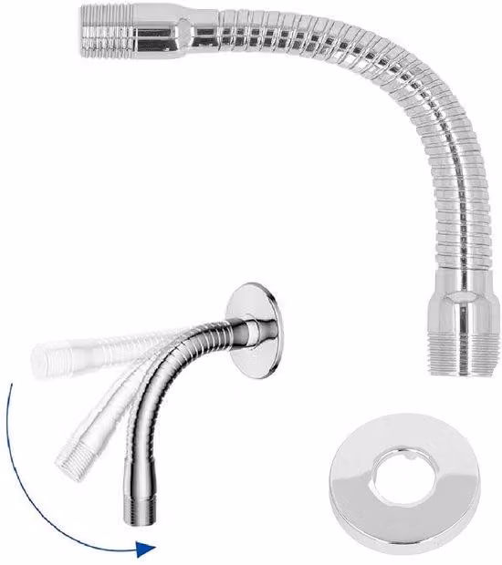 Prolunga per soffione doccia - Regolabile - Braccio rotante - Rotazione a 360 gradi - Resistente - Adatta per il bagno - Materiali di alta qualità - Braccio doccia