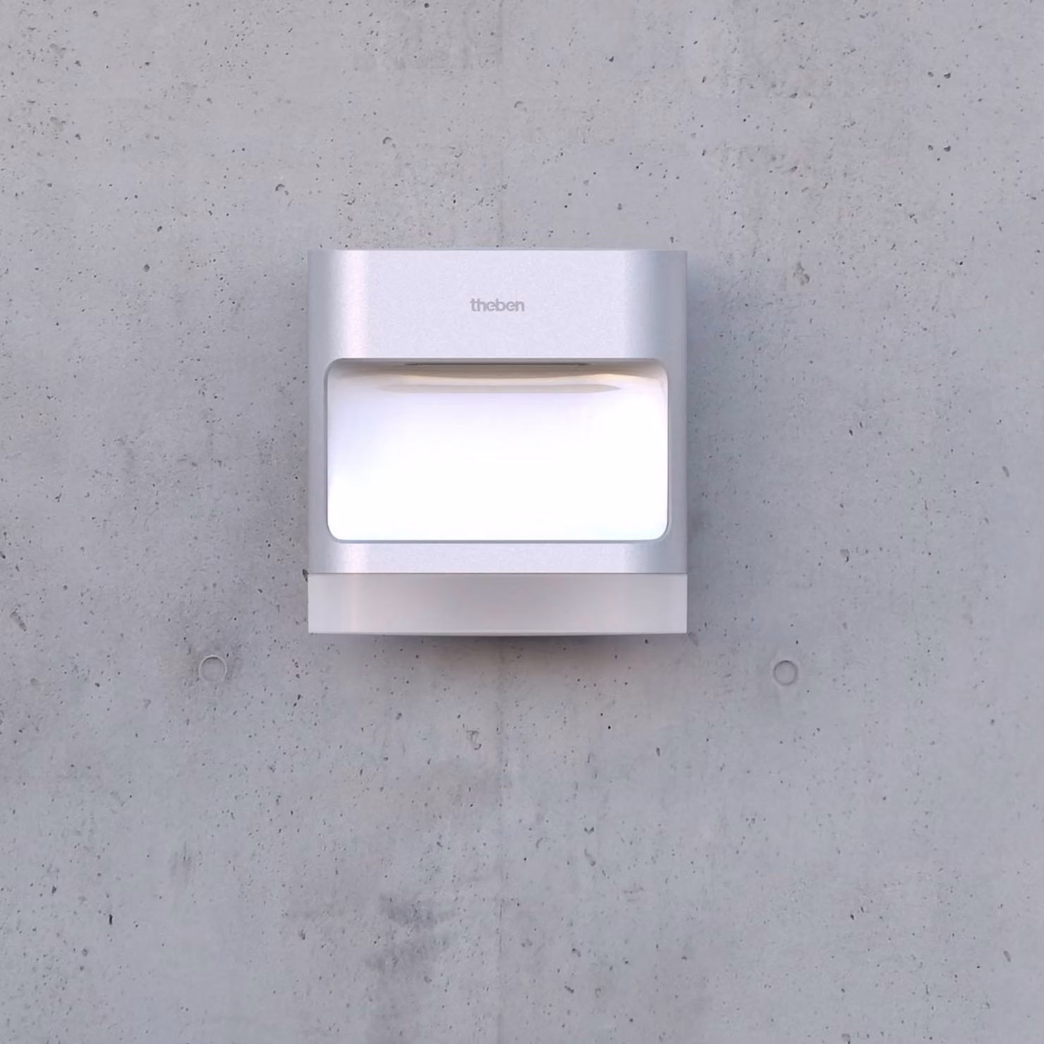Theben theLeda D S AL Applique da esterno con sensore PIR, Alluminio / Grigio / Zincato, Alluminio, Moderno