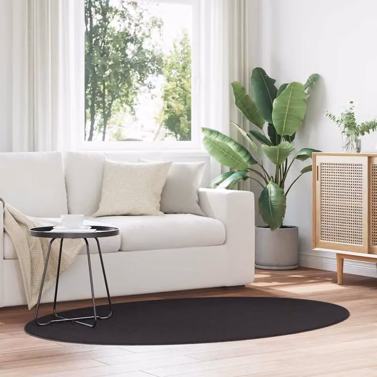 Tappeto moderno vidaXL HUARTE nero in 100% poliestere, lavabile e antiscivolo, L: 200 cm x P: 100 cm