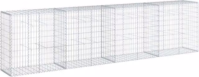 Cesto Gabbione con Copertura 400x50x100 cm in Ferro Zincato