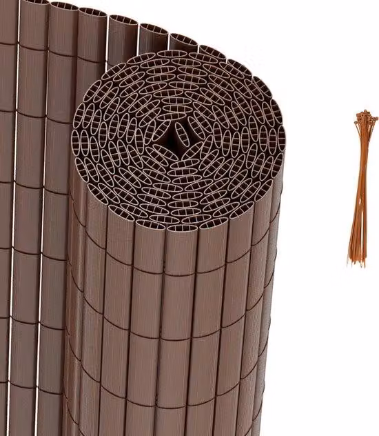 Recinzioni da giardino in PVC per garantire la privacy – Delimitazione del giardino e copertura per balconi – Marrone
