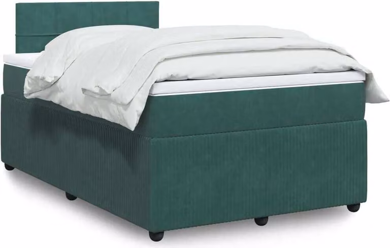 Maison Exclusive - Giroletto a Molle con Materasso Verde Scuro 120x200 cm Velluto