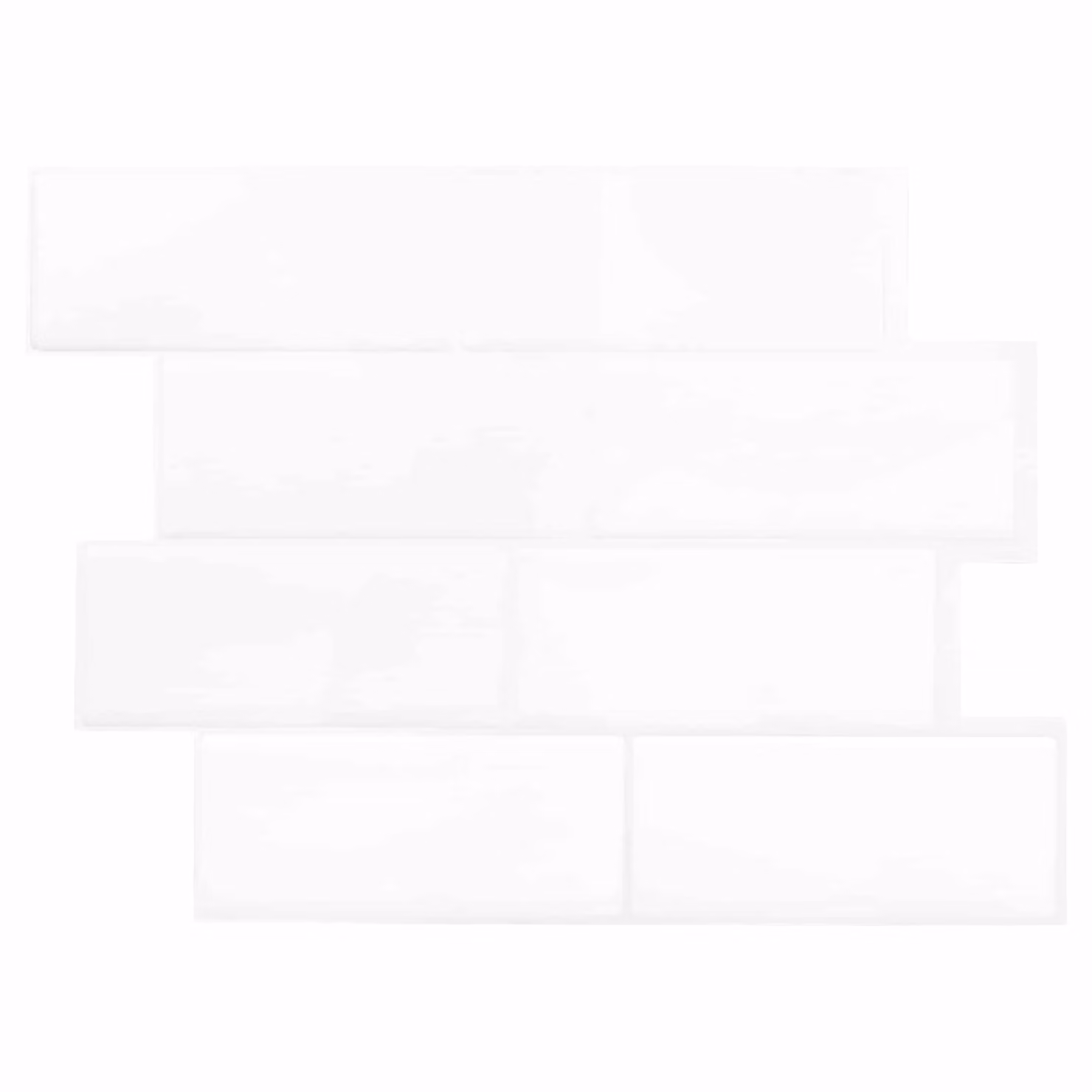 Set di 50 piastrelle effetto subway vidaXL, colore bianco, in poliuretano e PET, 29 x 21 cm
