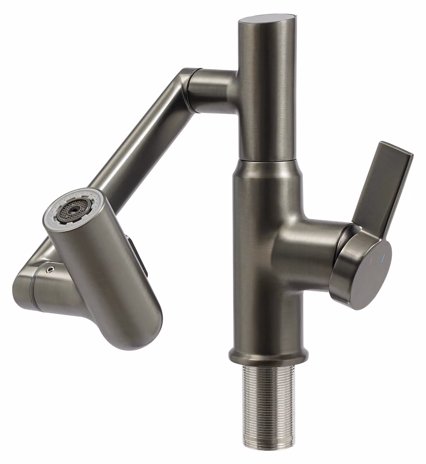 Rubinetto LED - Miscelatore per cucina e bagno - Indicatore di temperatura - Acqua calda e fredda - Controllo touch - Bocchetta flessibile orientabile - Ottone - Grigio