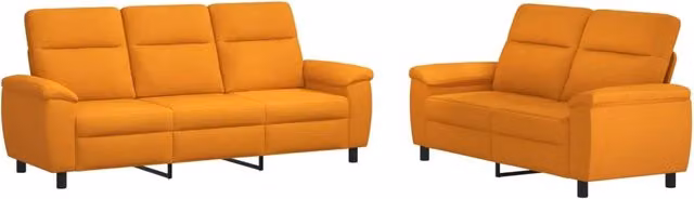Set di 2 divani moderni vidaXL in tessuto giallo e arancione con struttura in metallo per il tuo soggiorno