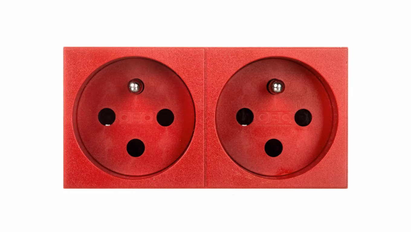 Presa M45 doppia c/u 16A rosso STD-F0K SRO2 6120314