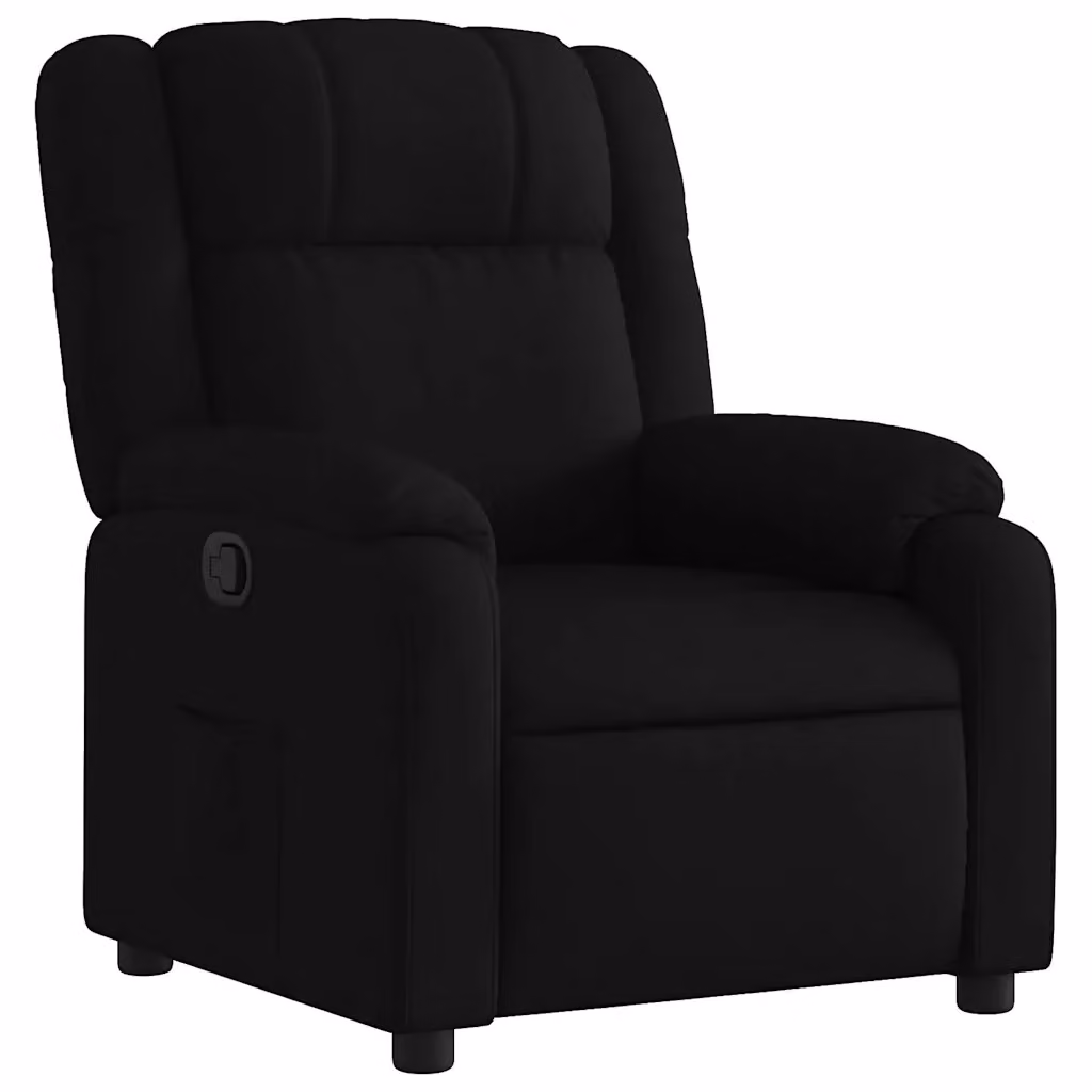 Poltrona reclinabile relax vidaXL in tessuto nero con braccioli e struttura in metallo e composito – 2
