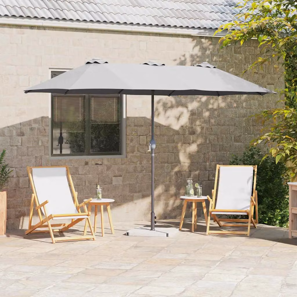 Ombrello da giardino vidaXL in poliestere e alluminio, L: 370 cm, P: 197 cm, H: 239 cm