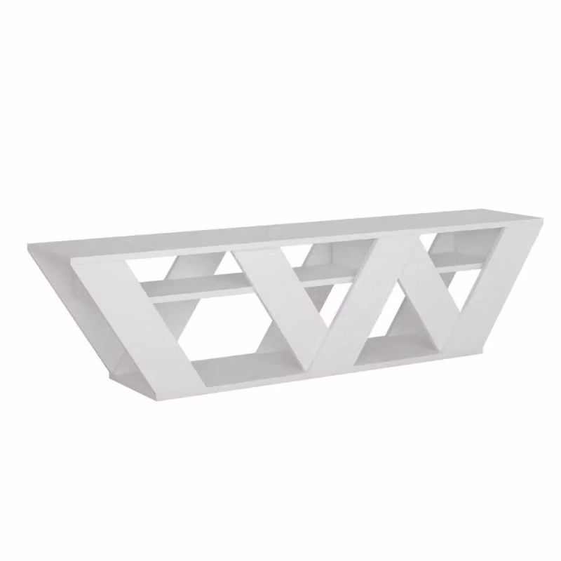 Porta TV Ralla EFFEZETA colore bianco in legno, design moderno per il tuo soggiorno, L: 158 cm, P: 30 cm, H: 40 cm – 2