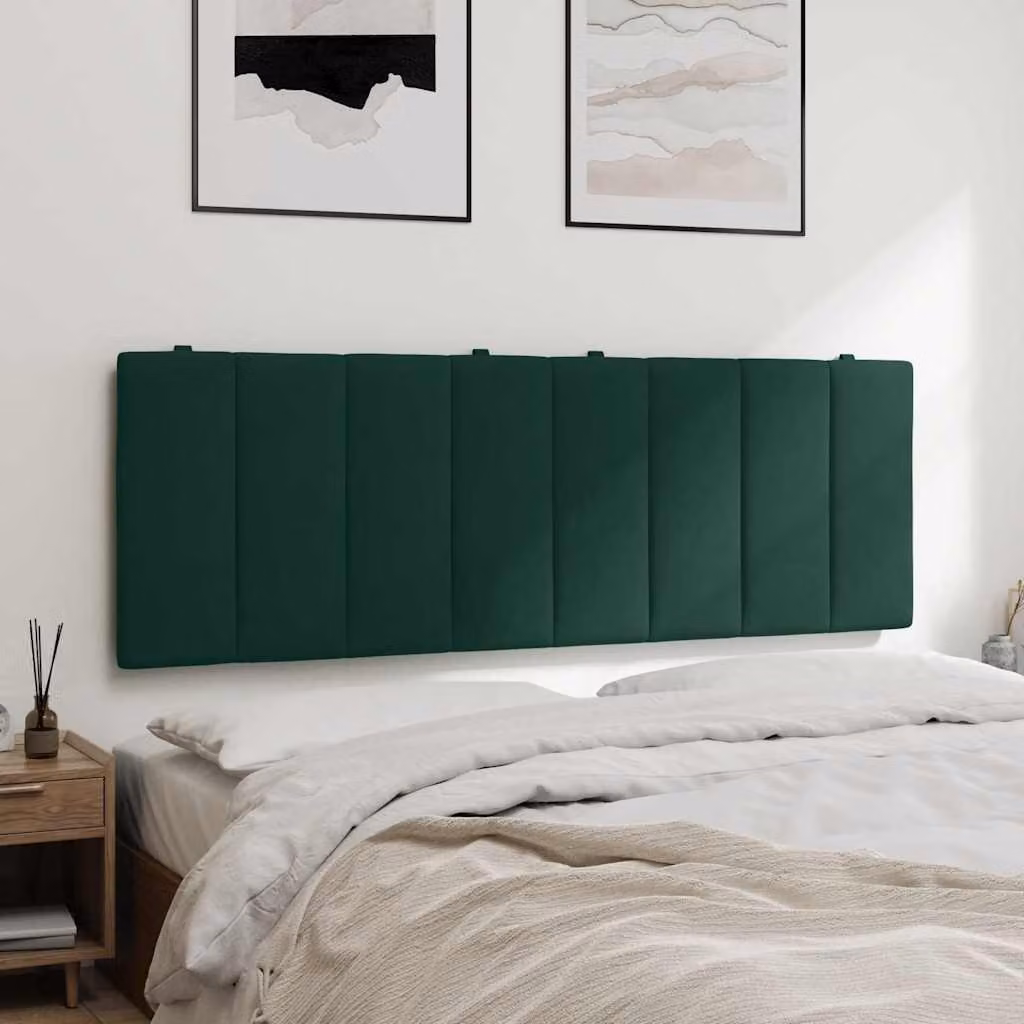 Cuscino Testiera vidaXL Hanko in Velluto Verde Scuro, Larghezza: 140 cm