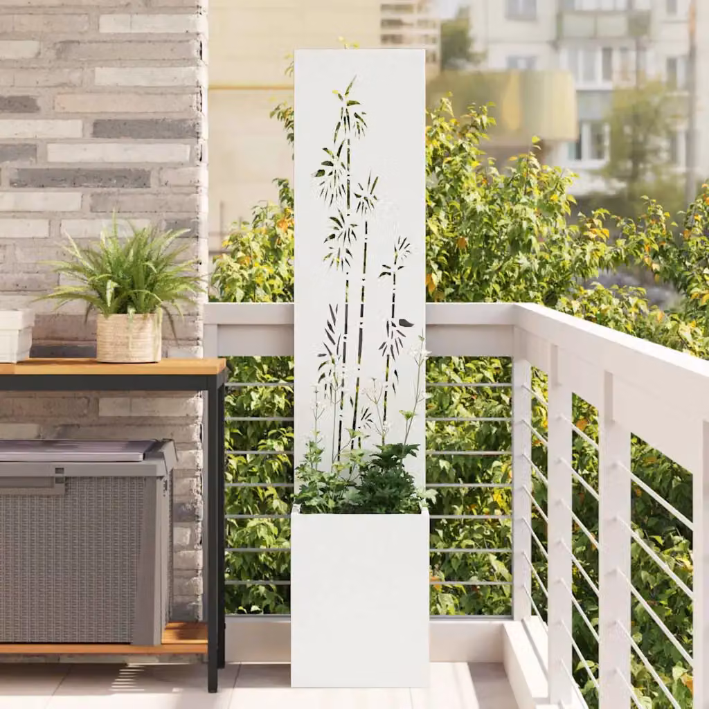 Paravent per privacy in giardino vidaXL in acciaio, Bianco, L/P/H: 32 x 32 x 150 cm