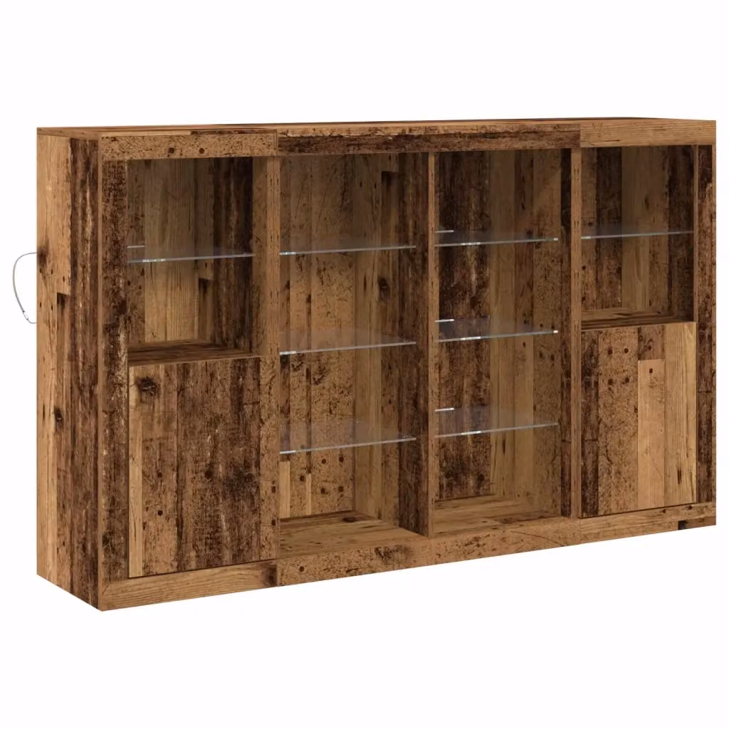 Madia moderna vidaXL in legno ingegnerizzato marrone con illuminazione LED integrata L: 167 cm, P: 37 cm, H: 100 cm – 2