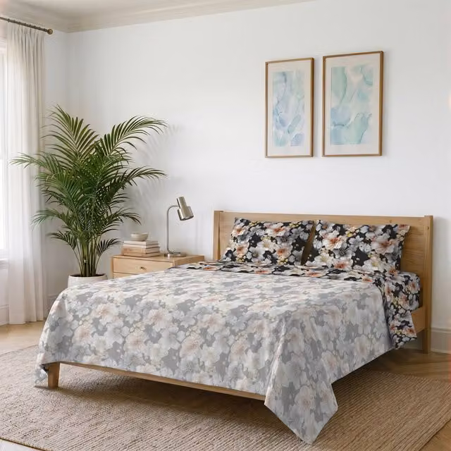 Completo letto Infinity matrimoniale Black Flower Datex