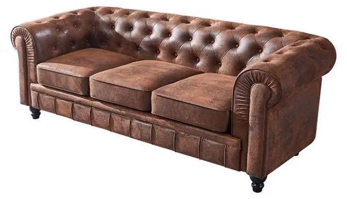 Chesterfield Sofa Couch Polster Leder Couchen Polster Garnitur 3 Sitzers