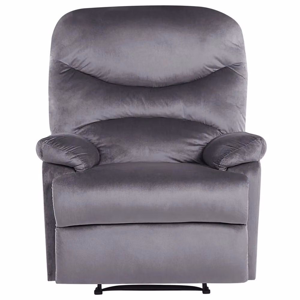 Poltrona reclinabile Beliani in velluto grigio con design retrò, schienale e poggiapiedi regolabili manualmente – 2