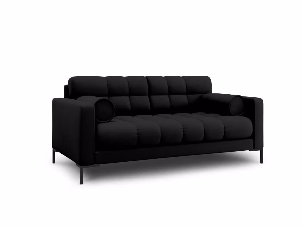 Divano 2 posti Bali di Cosmopolitan Design in tessuto strutturato nero L: 152 cm, P: 75 cm, H: 92 cm – 2