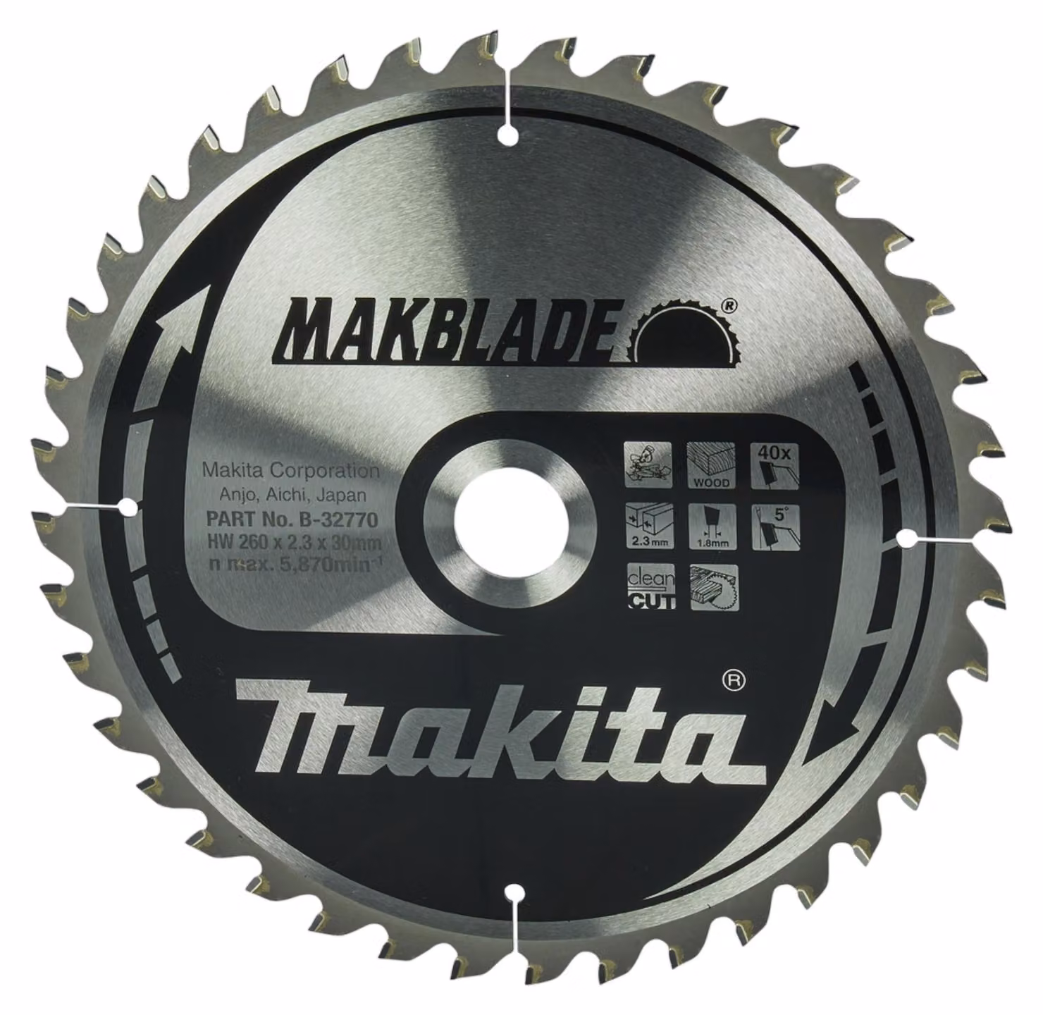 Makita MAKBLADE Sägeblatt 260x30x40Z