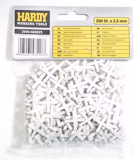 Croci distanziali Hardex 2,5 mm 200 pezzi in busta