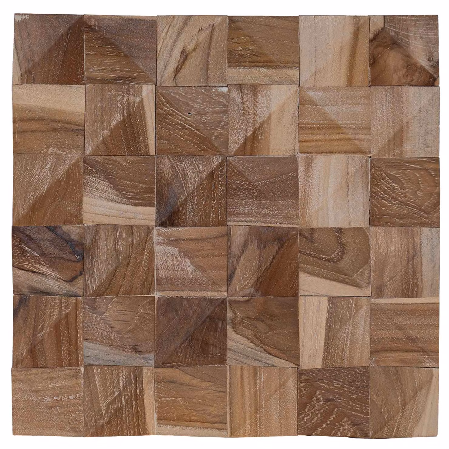 vidaXL Set di 11 Pannelli da Parete in Legno di Teak Marrone L 30 cm x P 30 cm x H 2 cm