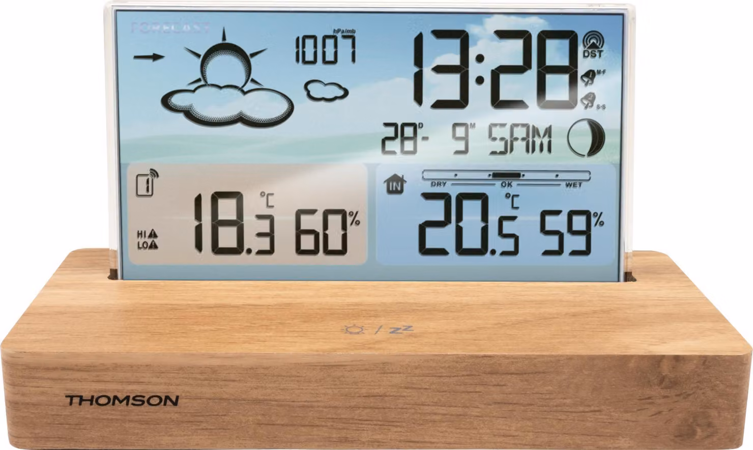 Stazione meteorologica Thomson Design, modello CT610: termometro/igrometro, orologio e calendario
