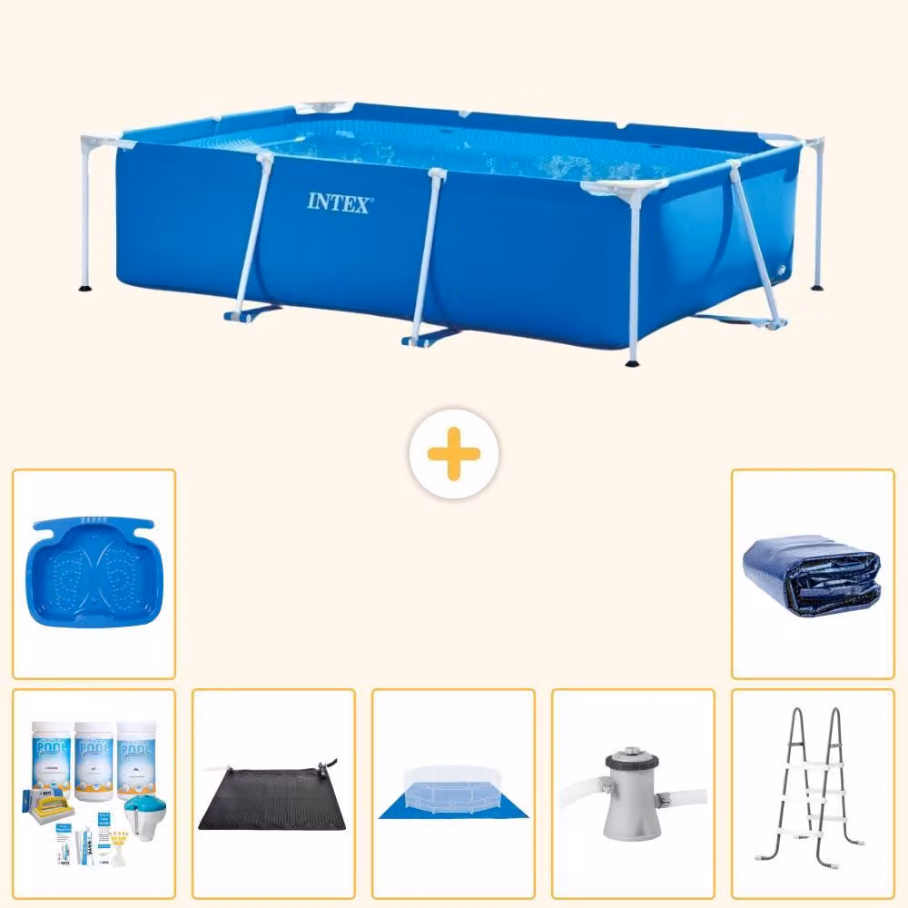 Piscina fuori terra rettangolare - 260x160x65 cm - 8 pezzi - Modello S20038