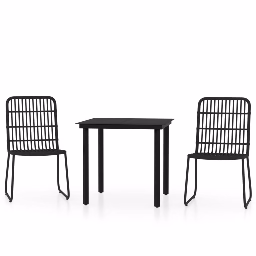 Set da Pranzo da Giardino 3 pz Nero
