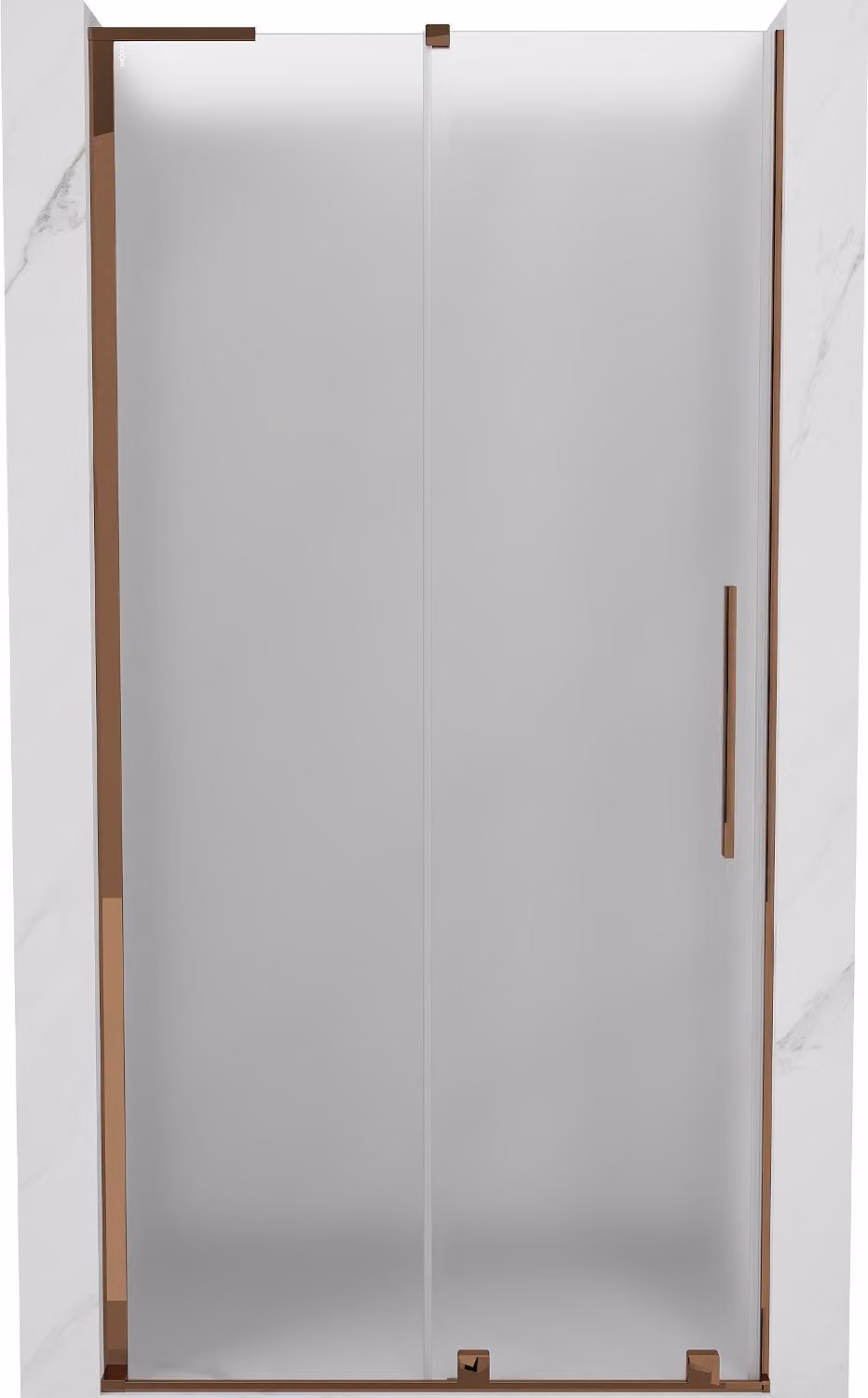 Mexen Velar L porta doccia scorrevole 100 cm, ghiacciata, oro rosa - 871-100-003-31-60