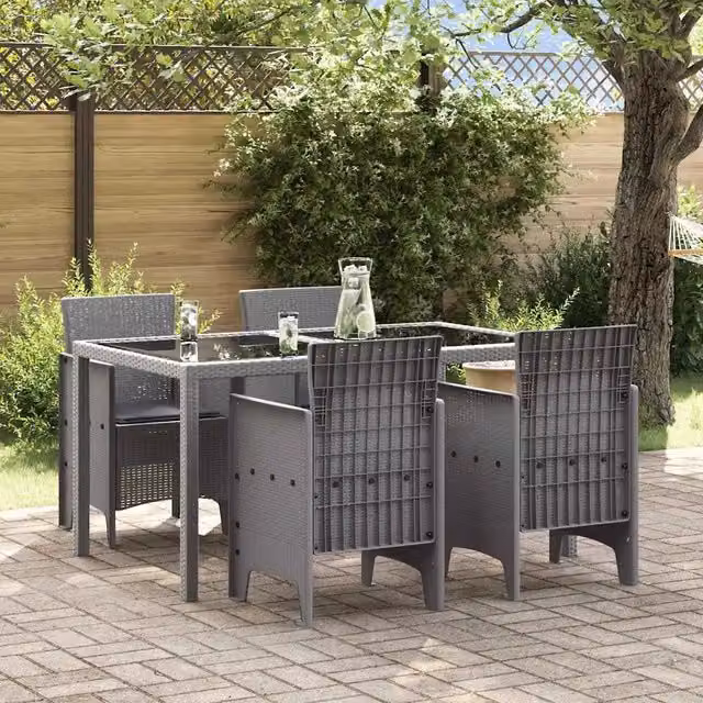Sedia da Giardino 4 pz Grigio chiaro Polipropilene 847486