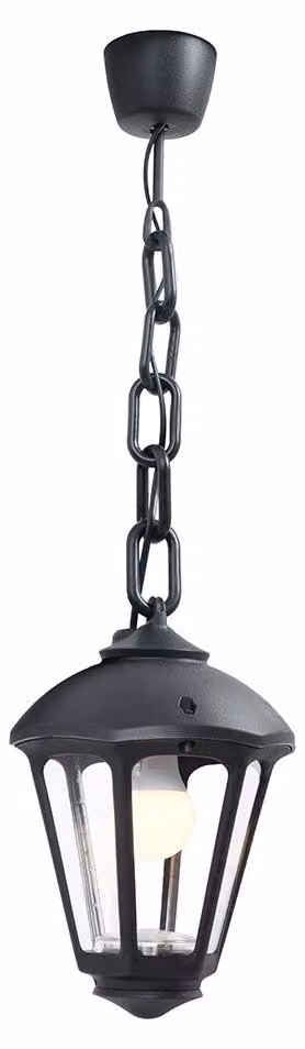 Lampada a sospensione Giampy 1xE27 IP55, L.21 x P.21 x A.21 x A.75 cm, resina nera