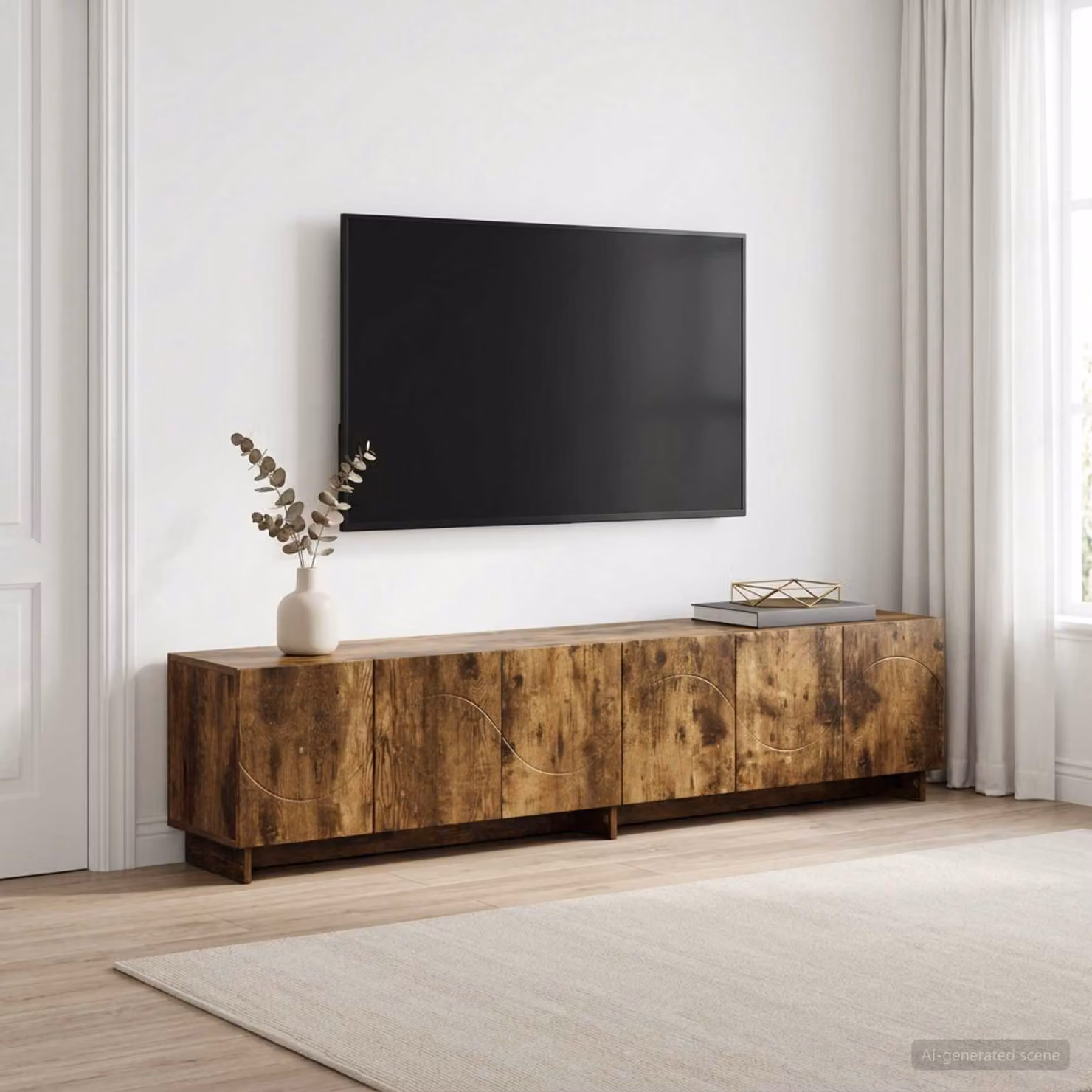 vidaXL Supporto TV moderno in legno ingegnerizzato color rovere fumo, L 180 x P 34,5 x H 40 cm
