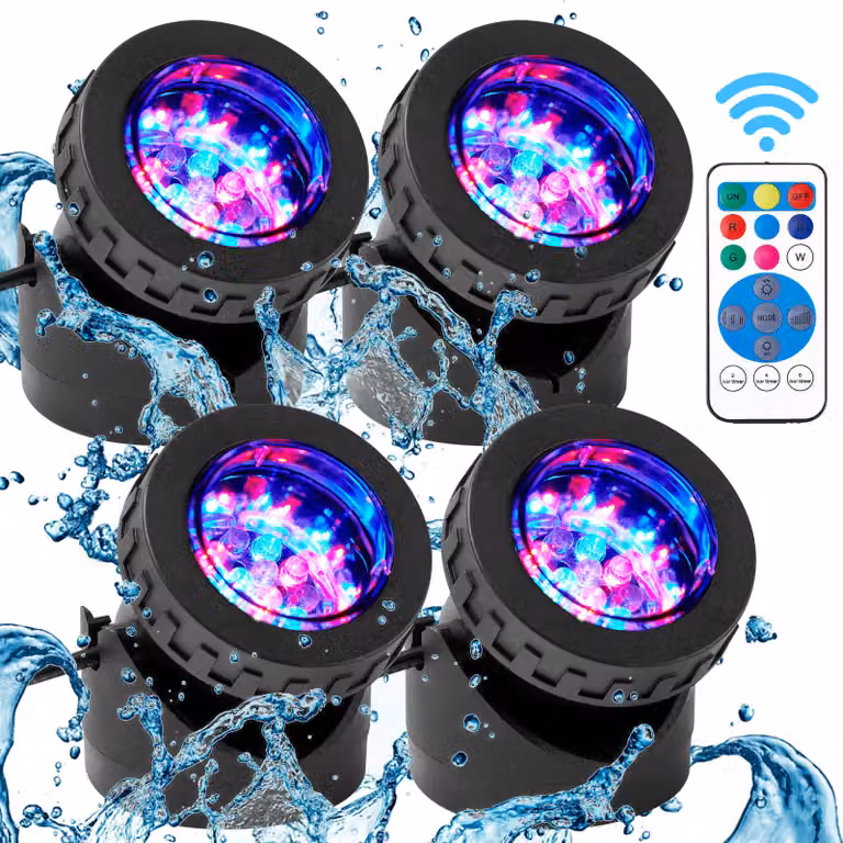 Illuminazione laghetto faretti da giardino faretti subacquei luci laghetto luci subacquee con timer lampada paesaggio per acquario piscina vasca pesci fontana