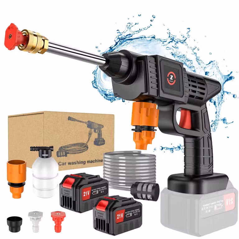 Idropulitrice – Pistola di pulizia senza fili – Compatibile con batteria Makita da 18V – Portatile – 2 batterie incluse – Elevata potenza – Ideale per il lavaggio auto