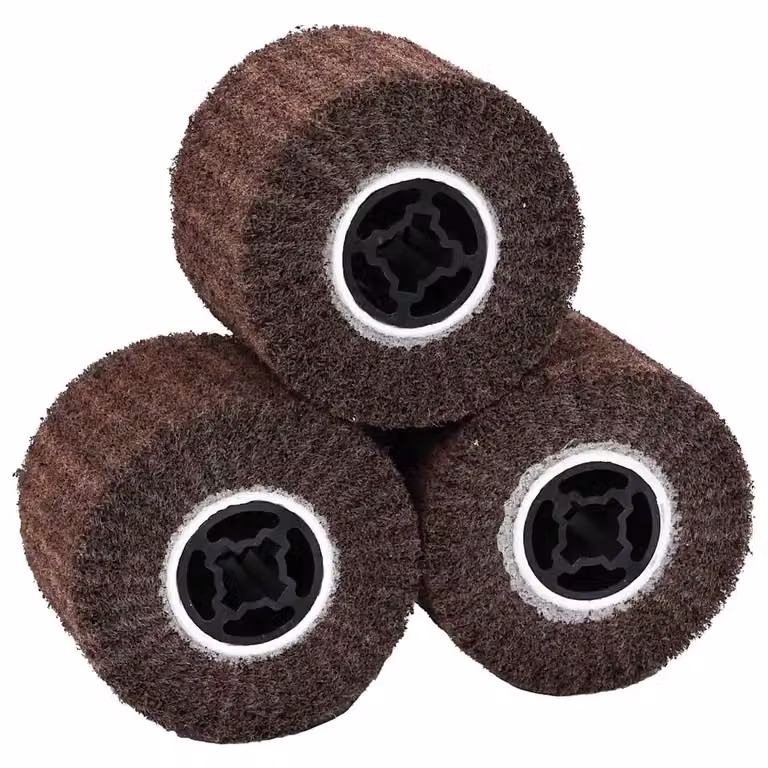 Set di 3 rulli abrasivi vidaXL in fibre sintetiche marroni per smerigliatrice angolare L/P/H: 12 x 12 x 10 cm