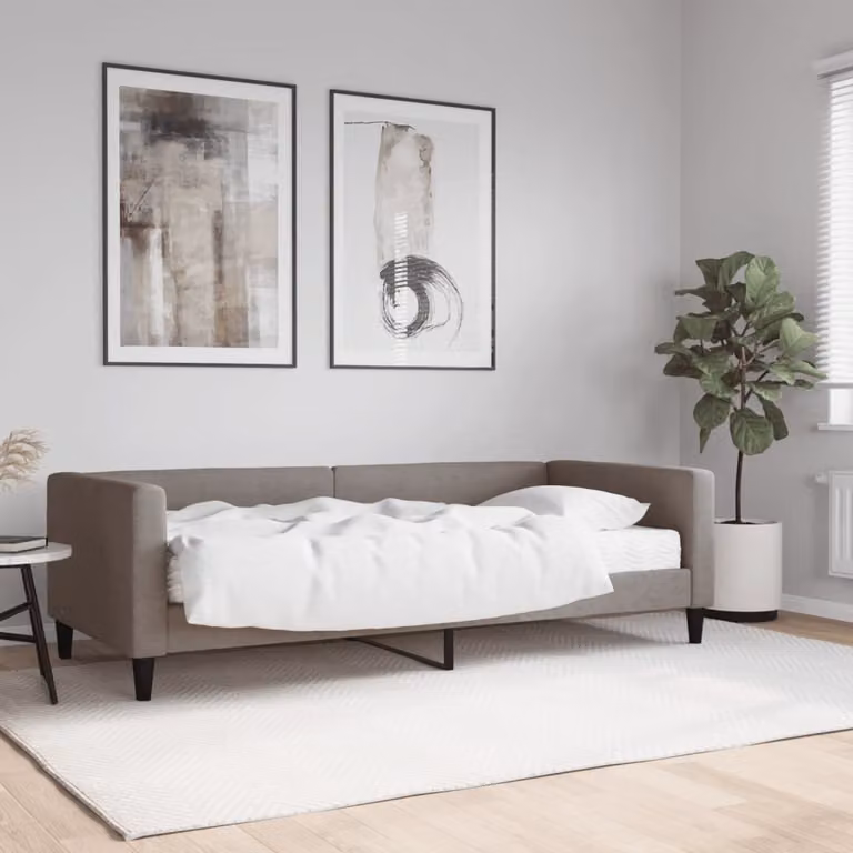 Maison Exclusive - Divano letto con materasso color taupe 90x200 cm in tessuto