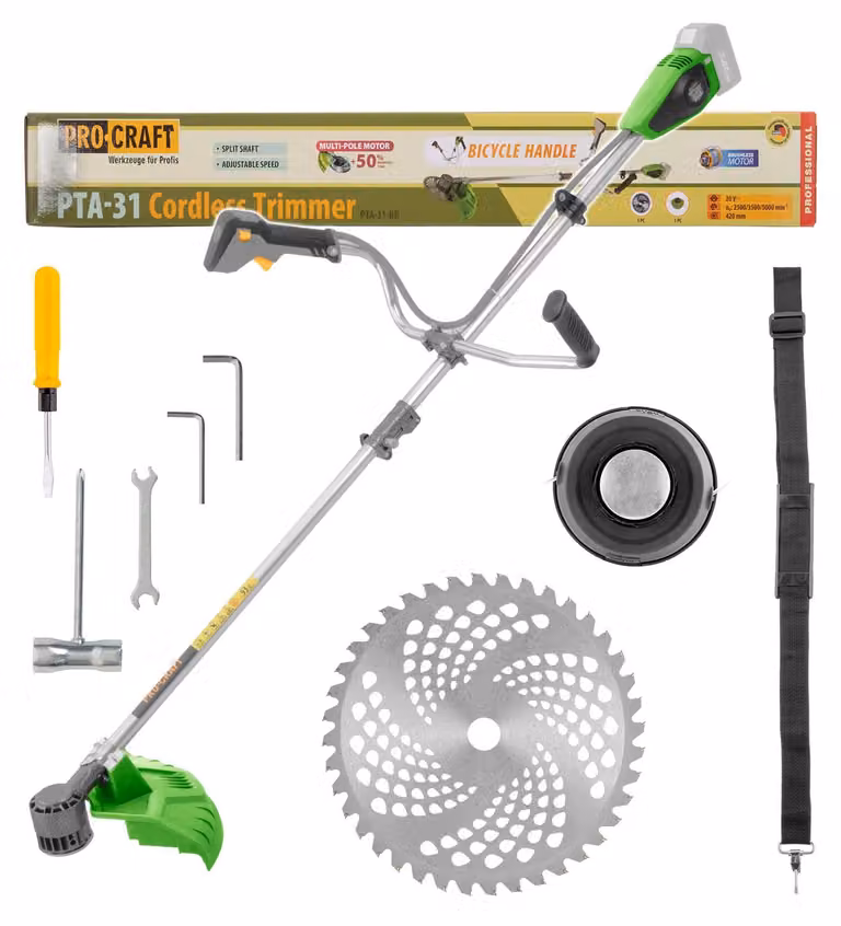 Decespugliatore a batteria Procraft PTA-31-BB 20 V 420 mm Brushless Solo - senza batteria, senza caricabatterie