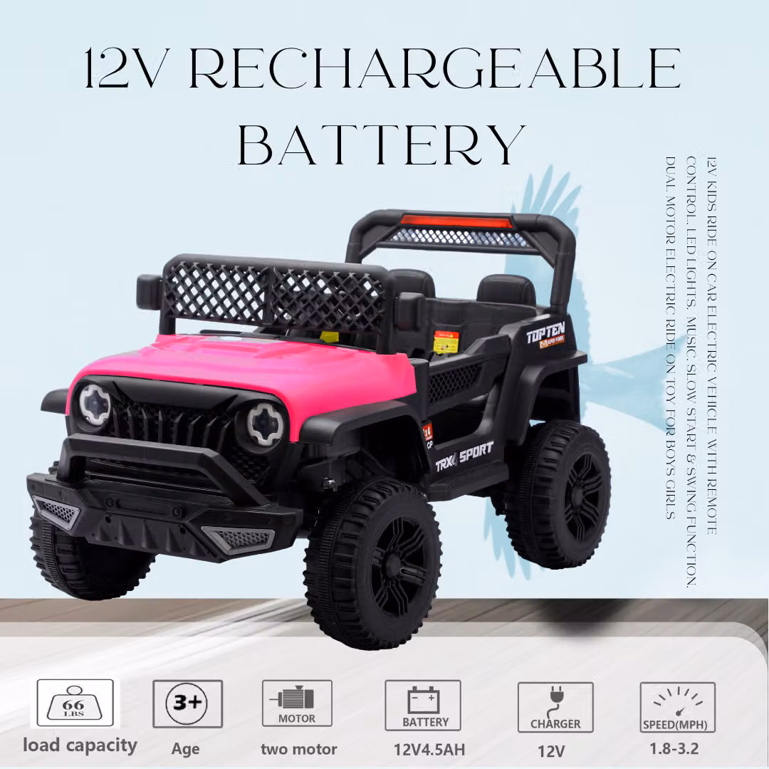 Auto elettrica da bambino Aosom 12V con telecomando parentale e modalità manuale, Rosa, L 96 x P 59,2 x H 58 cm – 2