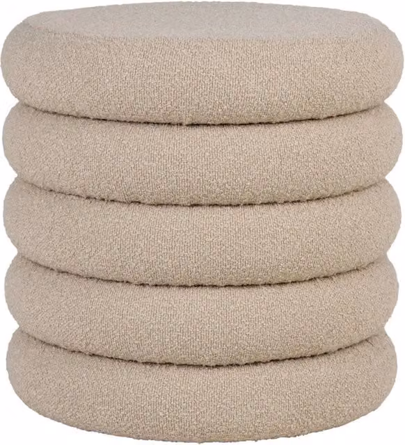 Pouf Brooklyn con contenitore in boucle' beige o44 cm