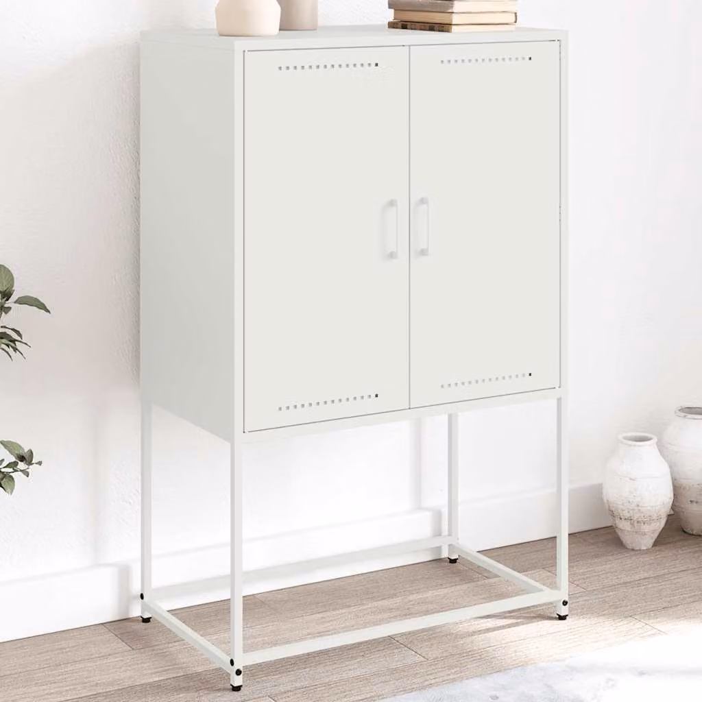 Credenza bianca in metallo stile industrial vidaXL L: 68,5 cm, P: 38,5 cm, H: 107 cm