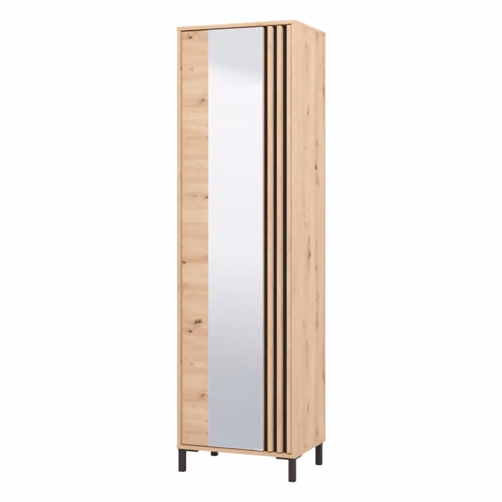 Apia Mobile da Ingresso con Specchio DMORA, Marrone Rovere Nodi, L: 193 cm, P: 55 cm, H: 40 cm – 2