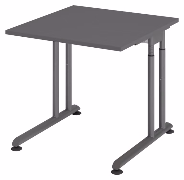 bümö Scrivania Serie-Z - Dimensioni: 80 x 80 cm, Decorazione: grafite, Struttura: grafite