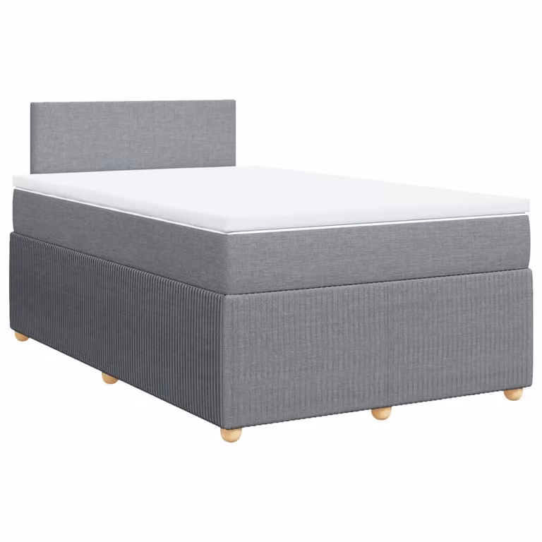Giroletto a Molle con Materasso Grigio Chiaro 120x190cm Tessuto