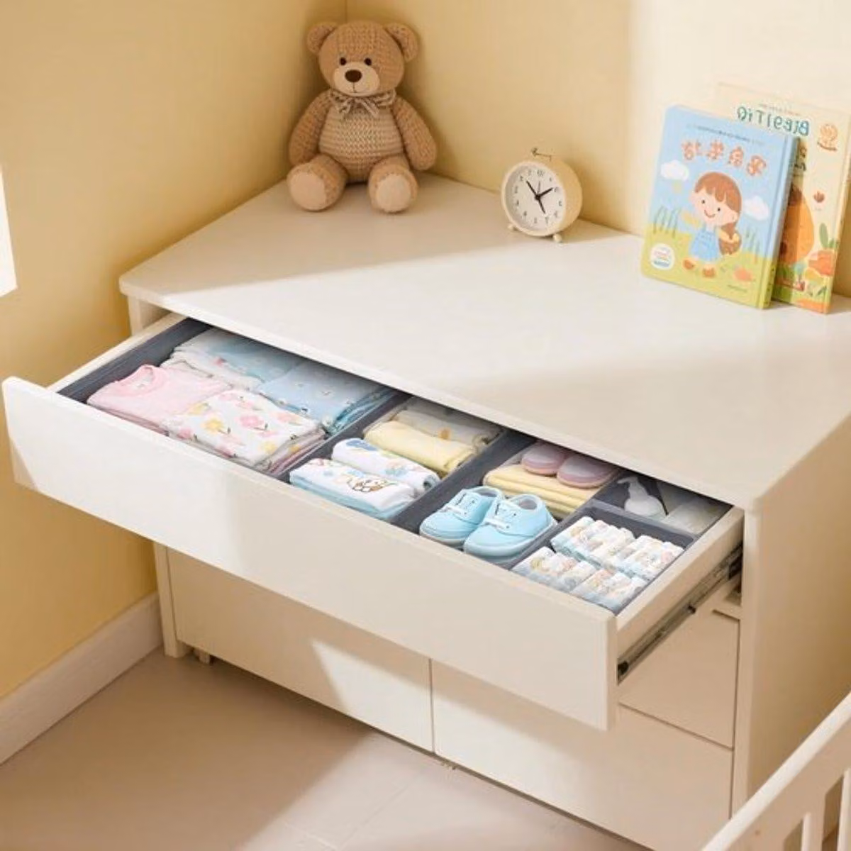 Set di 12 organizer per cassetti, ideali per riporre vestiti, scatole per calzini, cravatte e biancheria intima, in un elegante colore grigio