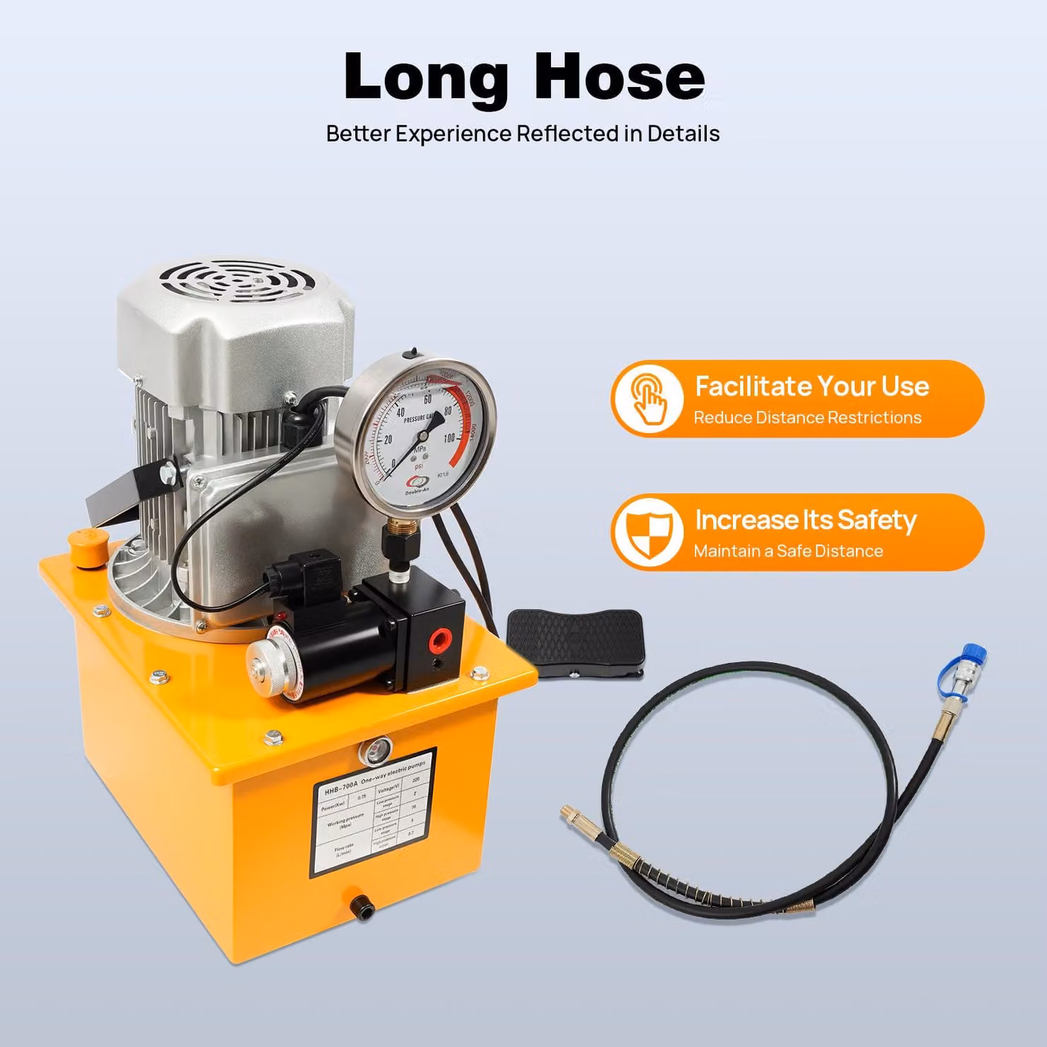 Pompa idraulica elettrica - 750W - serbatoio da 7 litri - 10000 PSI