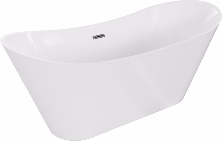 Mexen Celia vasca da bagno indipendente 170 x 75 cm, bianca, troppo pieno grigio canna spazzolato - 52331707500-66