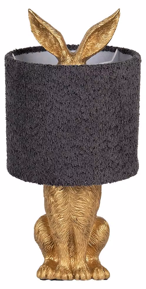 Clayre & Eef Lampada da tavolo Rabbit Ø 20x43 cm Plastica color oro