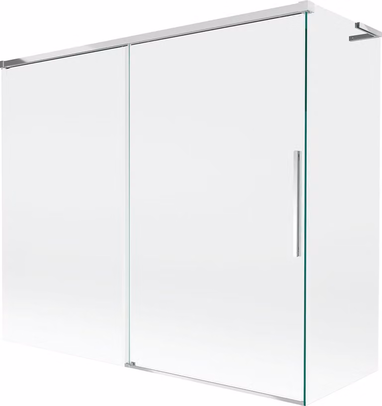 Mexen Rox L paratia vasca da bagno a 2 ante scorrevoli 180 + 80 x 150 cm, trasparente, cromo - 8C9L-180-080-01-00