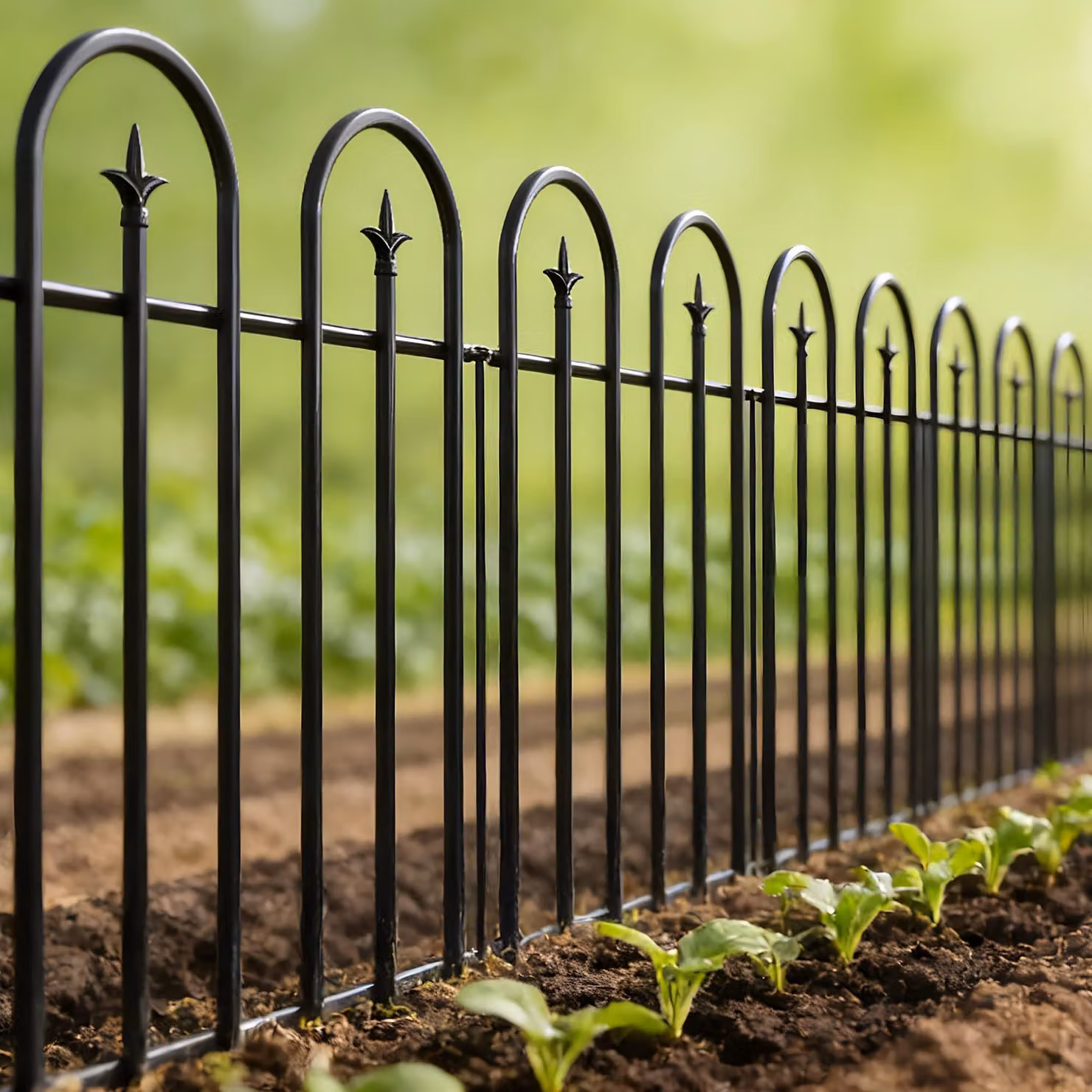 Solidchoice - Recinzione decorativa per giardino, senza necessità di scavi, 3,5 metri, colore nero