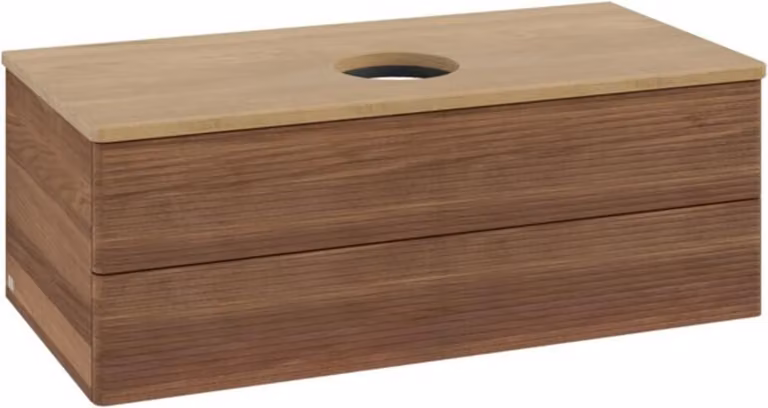 V&B Mobiletto con struttura frontale - illuminazione Antao 100x36x50cm, WBP-colore hon. Oa, w. wal
